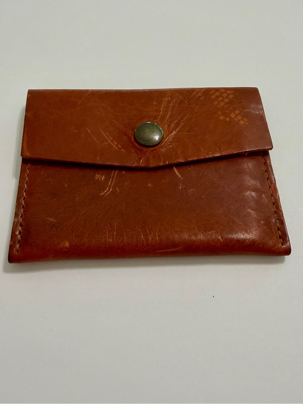 Ashland English Dublin Brown Leather Snap Card Wallet